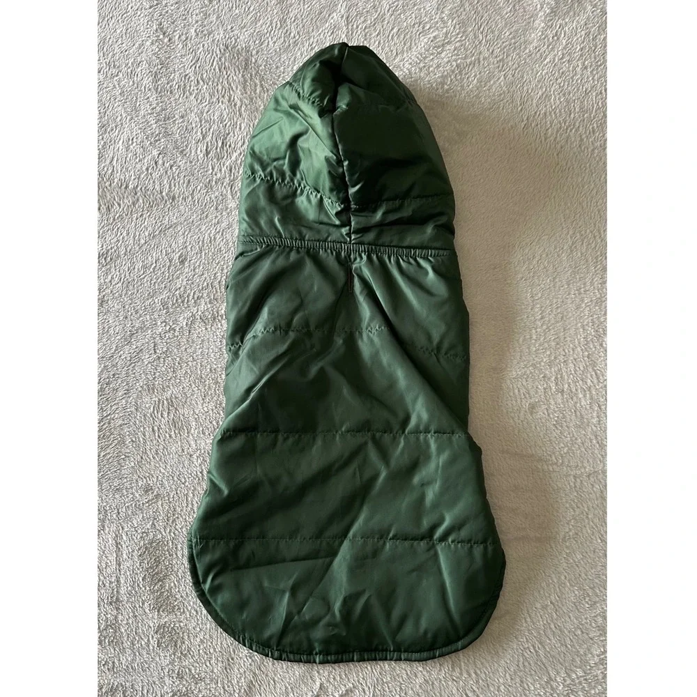 Wondershop Target Pet Puffer Vest Medium Hunter Green Hooded Dog Jacket New